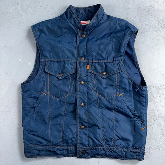 Levis VTG Vest Blue Nylon Jacket Orange Tab 1980s 80s Type 3 Warm Up Rare