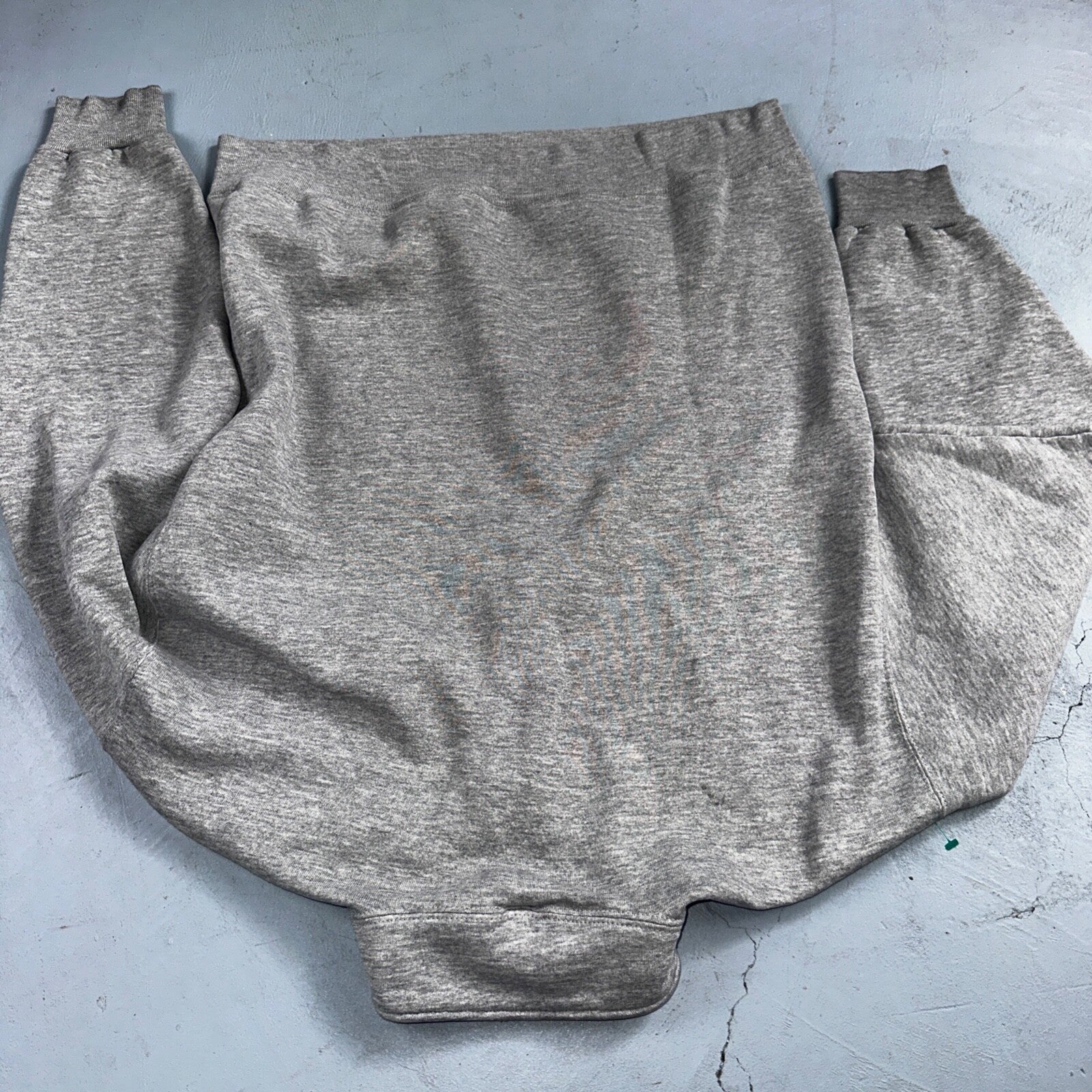 Russell Athletic USA L Sweatshirt 90s VTG Crewneck Gray Basic Blank Quarter Zip