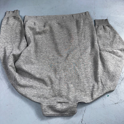 Russell Athletic USA L Sweatshirt 90s VTG Crewneck Gray Basic Blank Quarter Zip