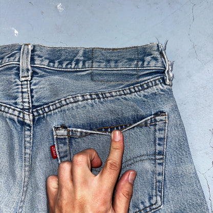 Levis 501 Vintage 80s Redline Selvedge USA XX Jeans Thrashed Light Act 30x33