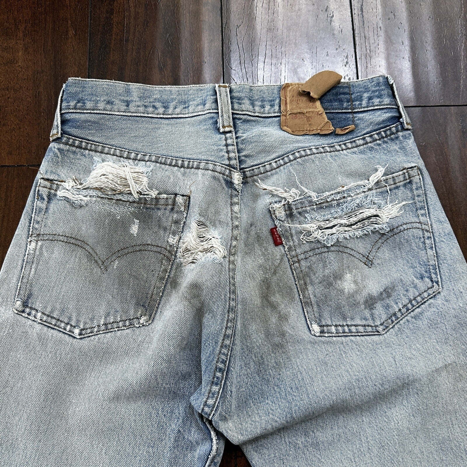 Levis Vintage 80s Redline Selvedge USA 501 XX Jeans 66 70s Light 30x36 Act 27x30