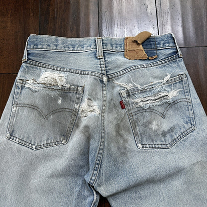 Levis Vintage 80s Redline Selvedge USA 501 XX Jeans 66 70s Light 30x36 Act 27x30