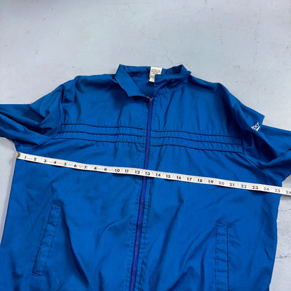 Speedo Blue Vintage Full Zip Windbreaker Men's XL Jacket Swimming Basic Simple