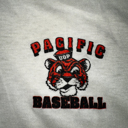 Vintage UOP Pacific Baseball Polo Shirt Crystal Springs NCAA 80s Tigers Rare