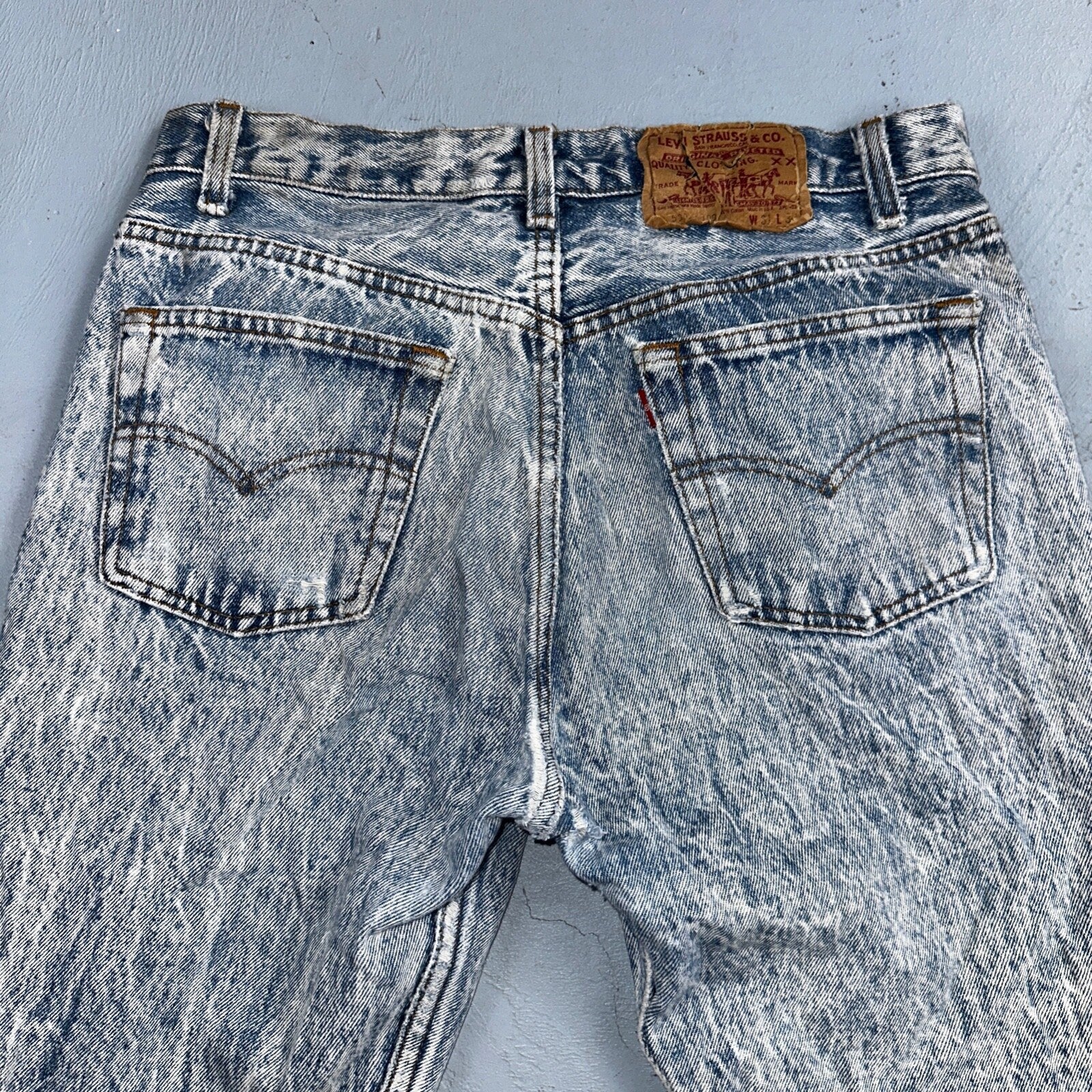 Levis 501 Vintage 80s USA XX Straight Leg Jeans Blue Acid Wash 31x32 Act 30x31