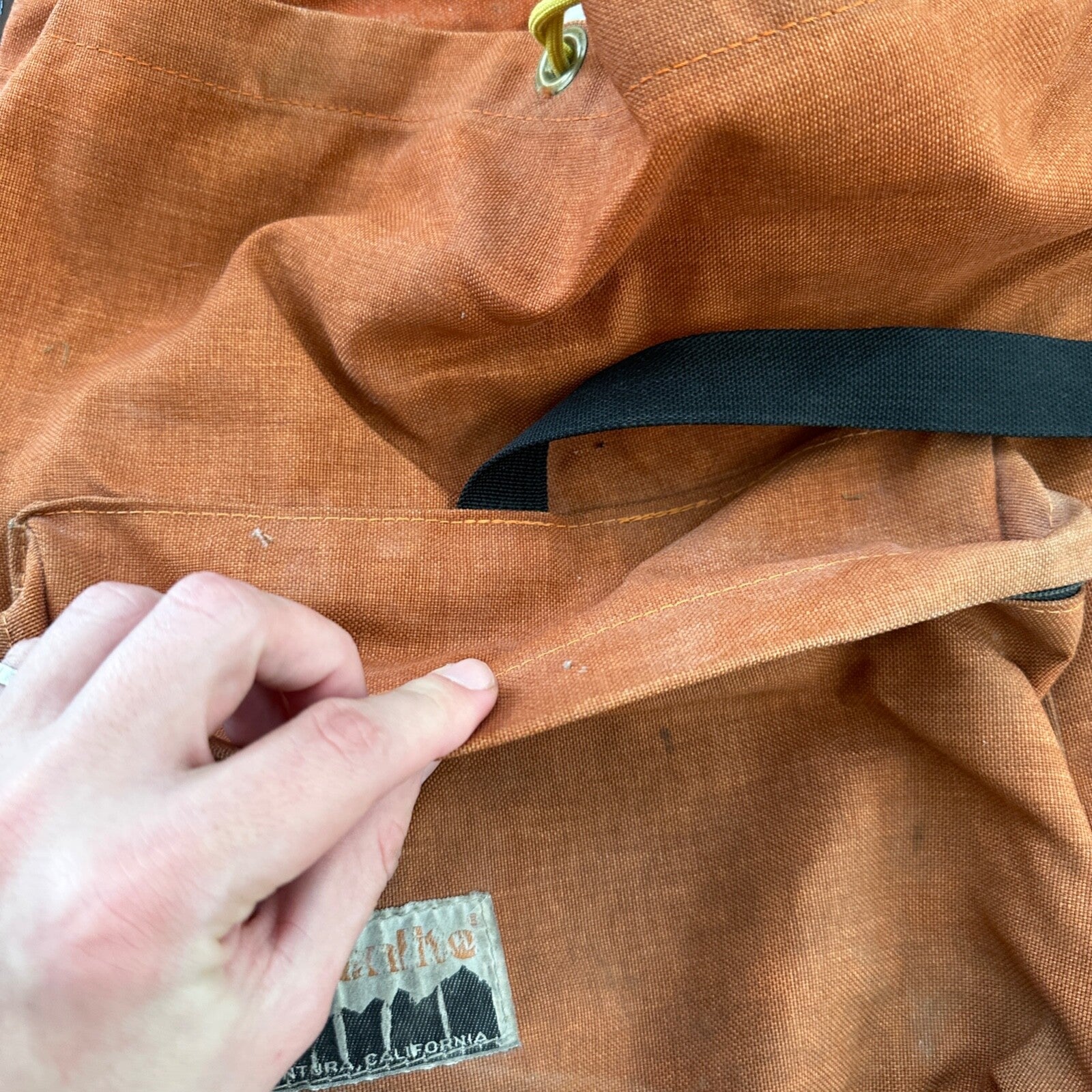 Alpenlite Vintage Hiking Camping Backpack Orange Ventura California 70s 80s Pack