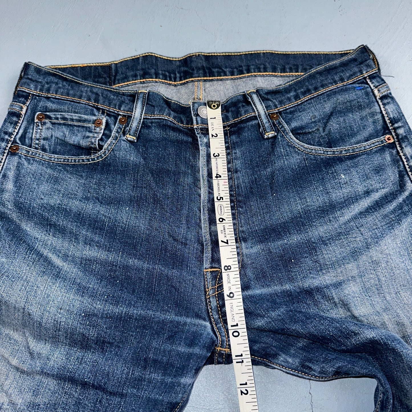 Levis 501 Y2K XX Straight Leg Jeans Blue VTG Whiskers Wash 34x30 Act 34x29