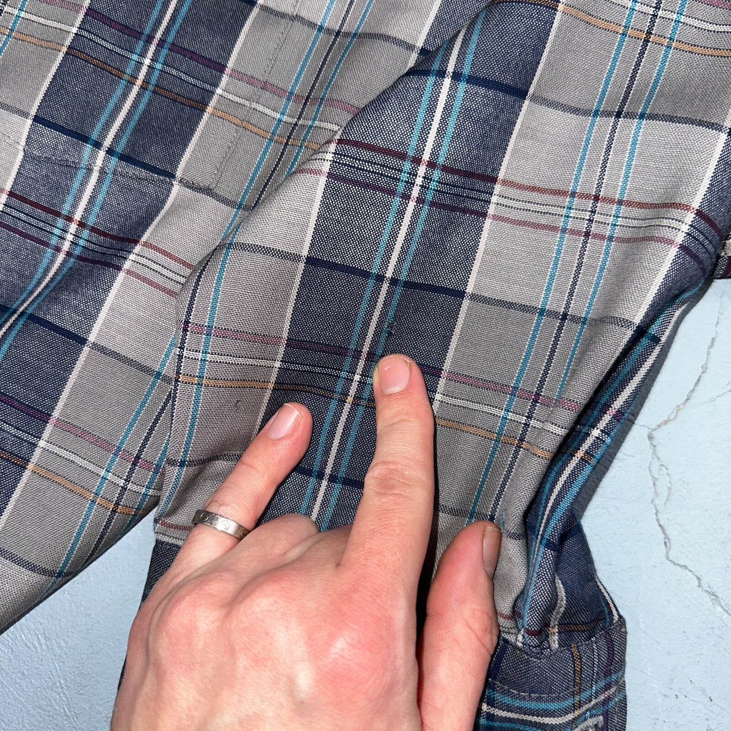 Pendleton Shirt M Blue VTG Virgin Wool Preppy Fireside 60s 70s Outdoors Mens