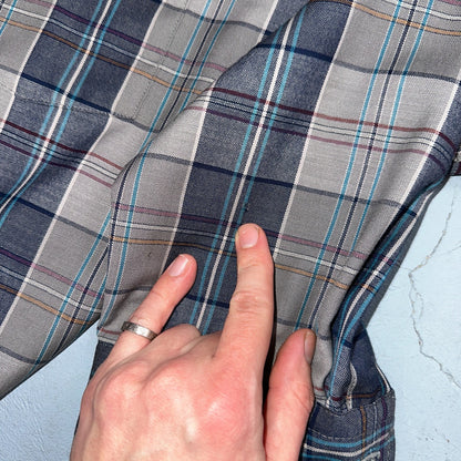 Pendleton Shirt M Blue VTG Virgin Wool Preppy Fireside 60s 70s Outdoors Mens