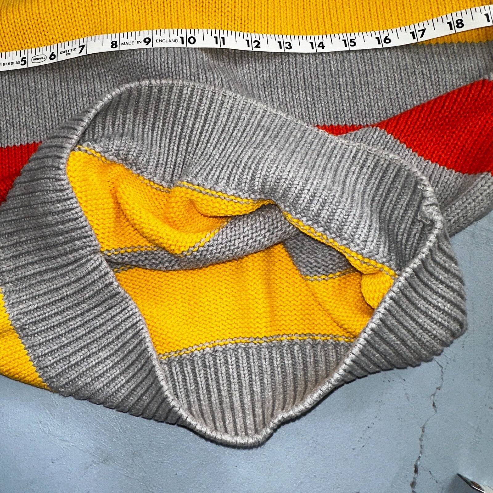 VTG Claiborne Fisherman Knit Womens Sz M Sweater Cable Knit Striped Chic Boho