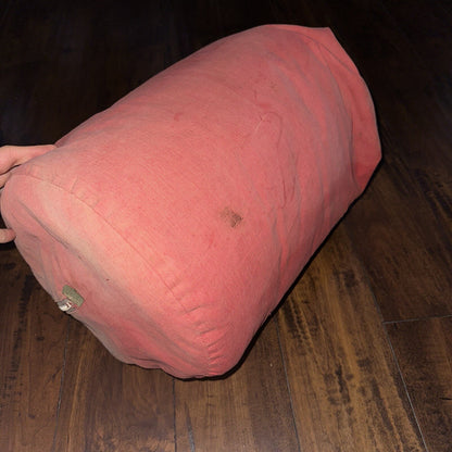 Vtg Sleeping Bag Canvas Red Duffle Bag USA Bell System Talon 1940s 40s 50s WWII