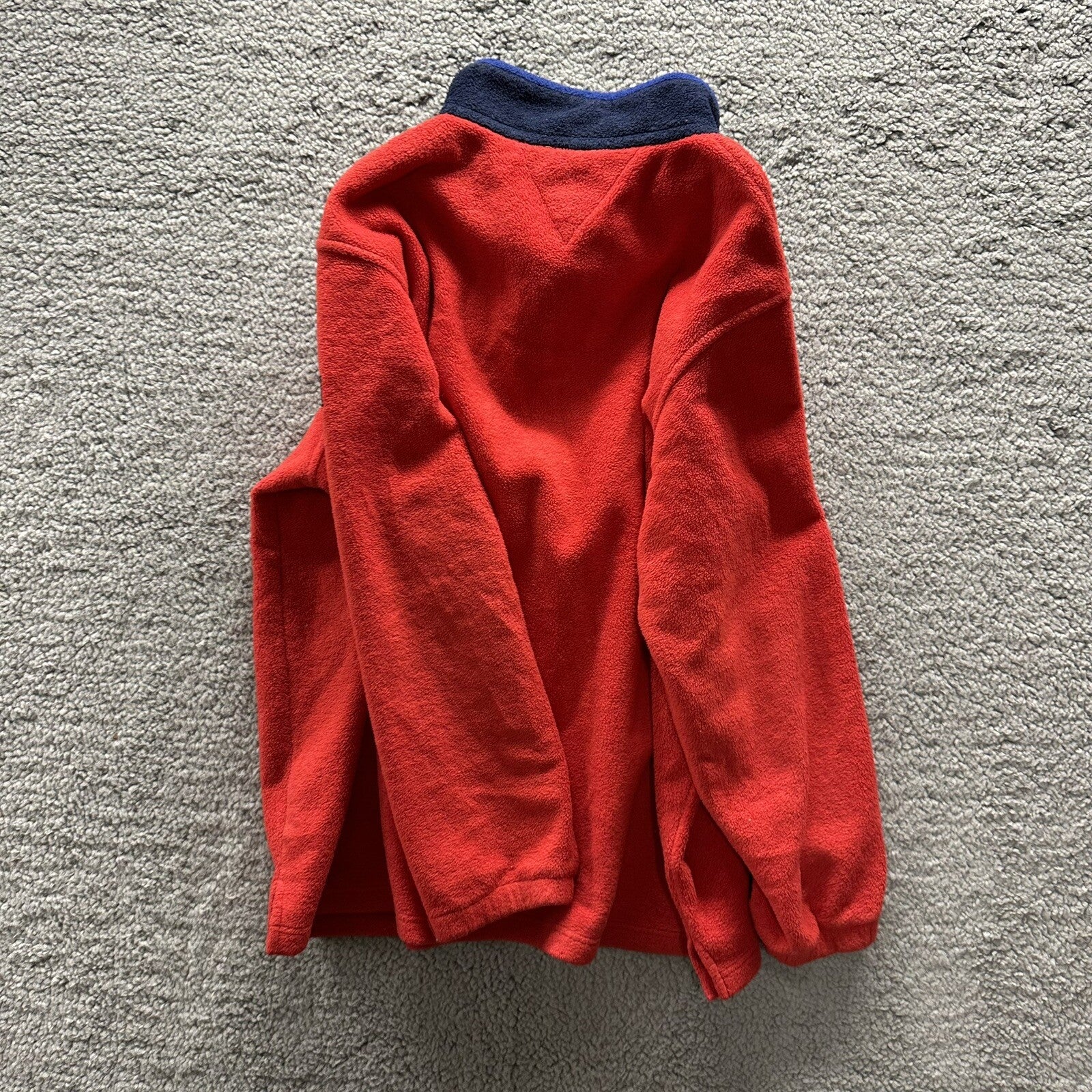 Tommy Hilfiger Logo Quarter Zip Fleece Vintage Red Pullover Jacket 80s 90s Rare