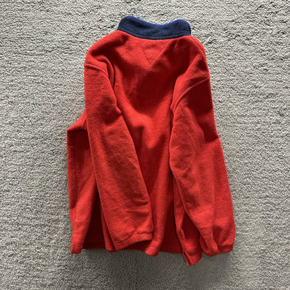 Tommy Hilfiger Logo Quarter Zip Fleece Vintage Red Pullover Jacket 80s 90s Rare