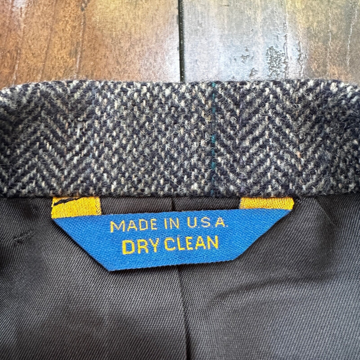 VTG Pendleton Blazer Men's 44 Wool Sport Coat USA Blue Gray Knit Button-Up 70s