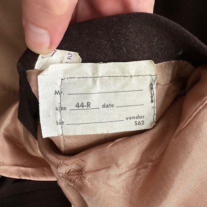 1960s 1970s Brown Sport Jacket VTG Mens Suit 44 36x28 Rockabilly Checkerboard