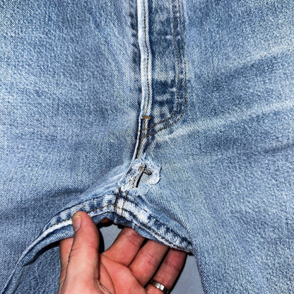 Levis 501 Vintage 90s USA XX Straight Leg Jeans Blue Light Wash 40x32 Act 35x29