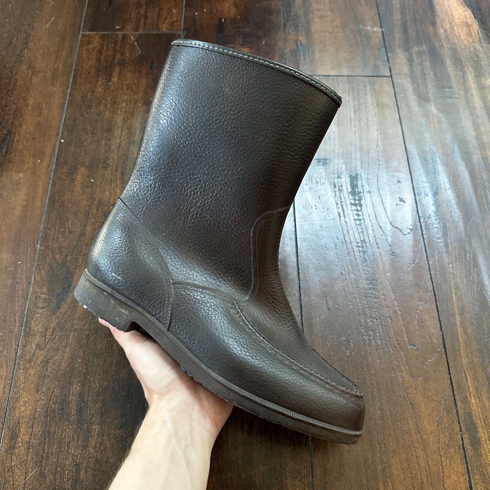 VTG Work Boots Men's 8 Brown Leather Waterproof Insulated USA Made Warm 80s