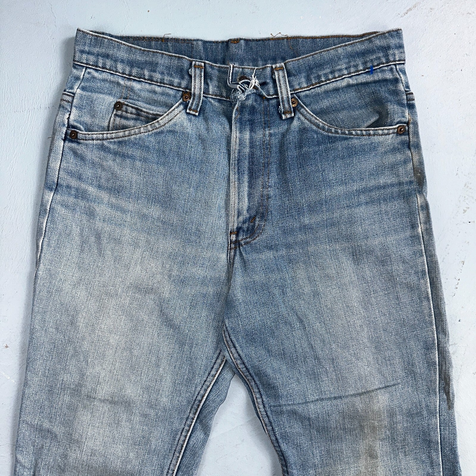Levis 517 Vintage 80s USA Orange Tab Bootcut Flare Blue Jeans Talon Act 30x29