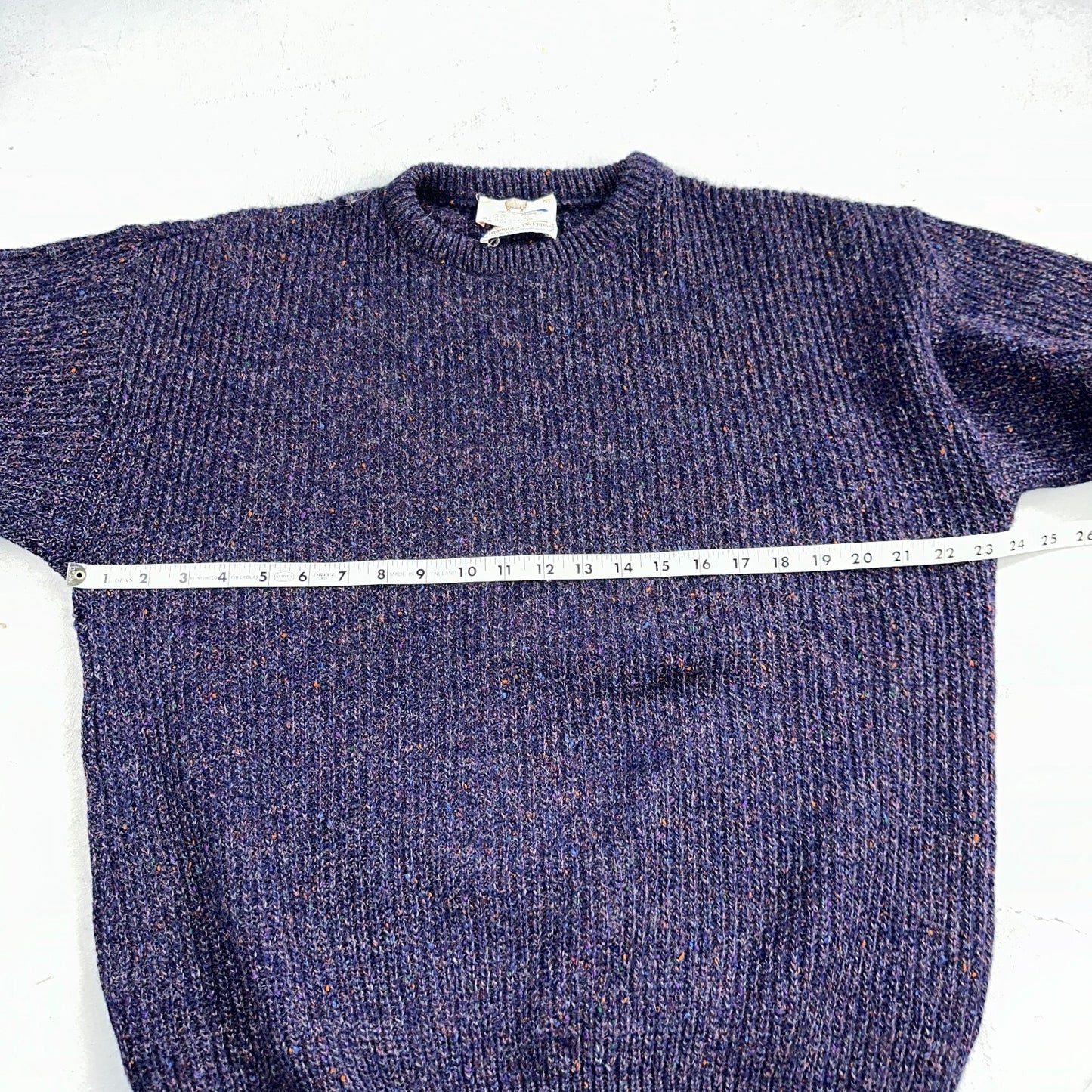 Vintage 70s Lord Jeff Hebrides Tweeds Pullover Sweater Large Purple 1970s Wool