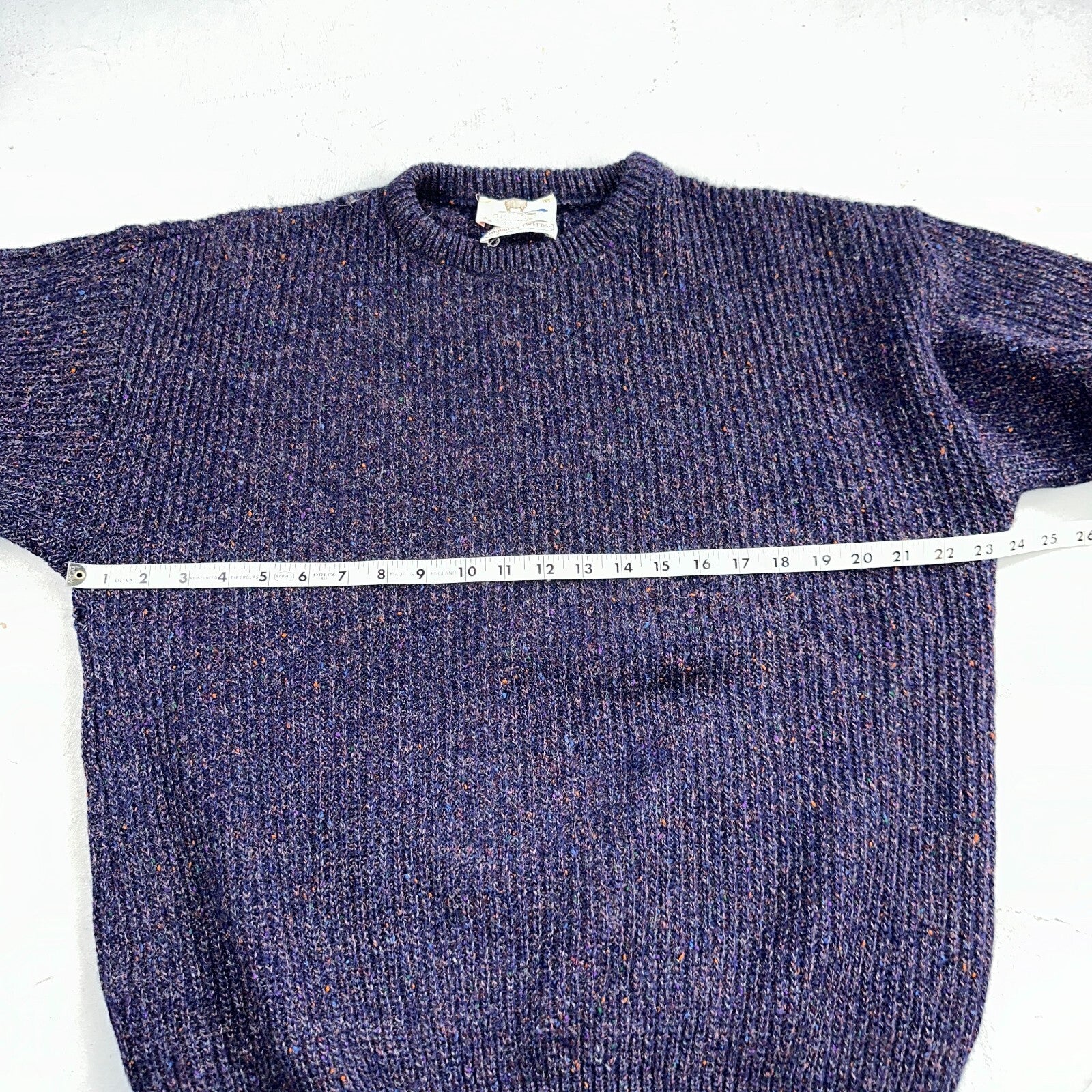 Vintage 70s Lord Jeff Hebrides Tweeds Pullover Sweater Large Purple 1970s Wool