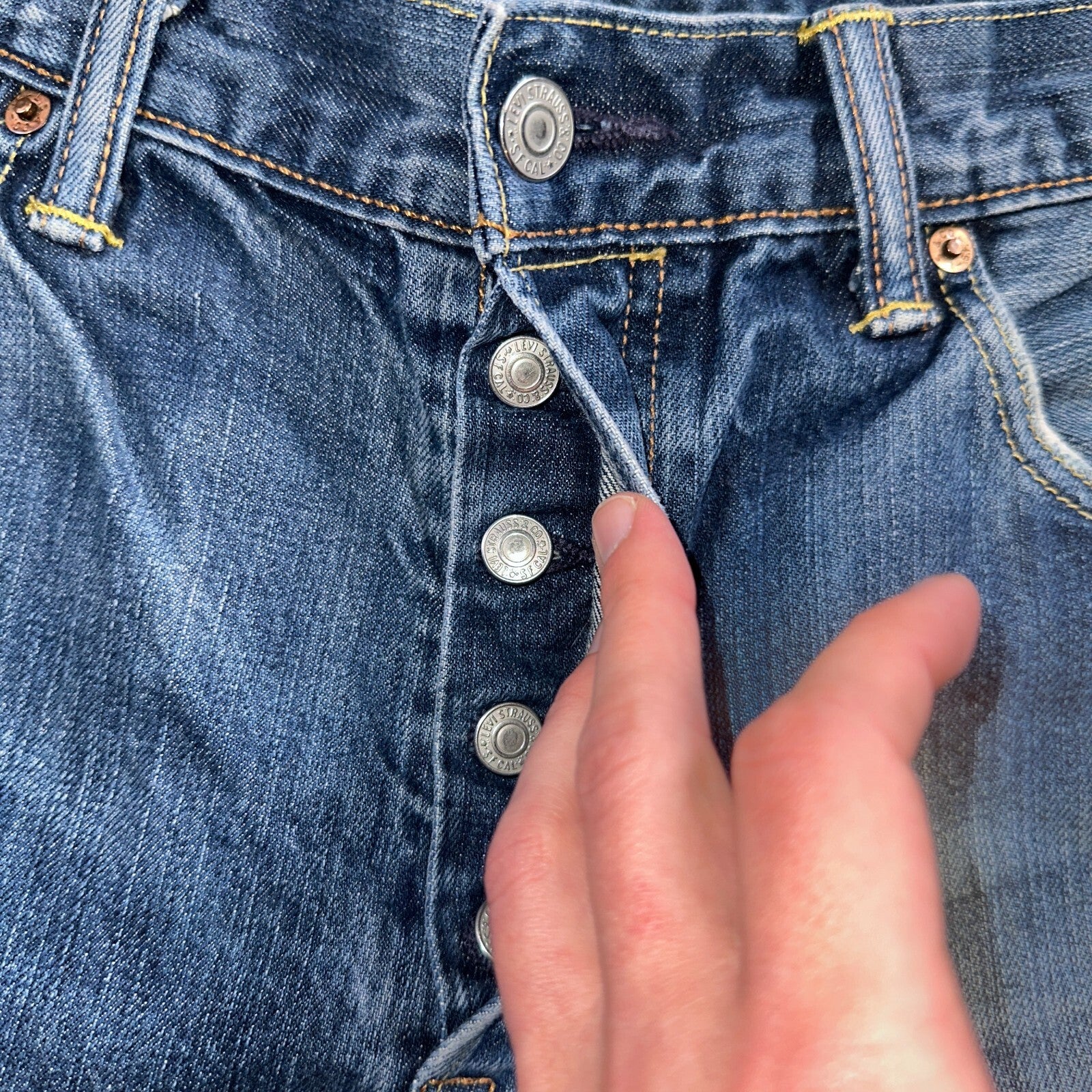 Levis 501 Y2K XX Straight Leg Jeans Blue VTG Med Wash 34x32 Act 32x30