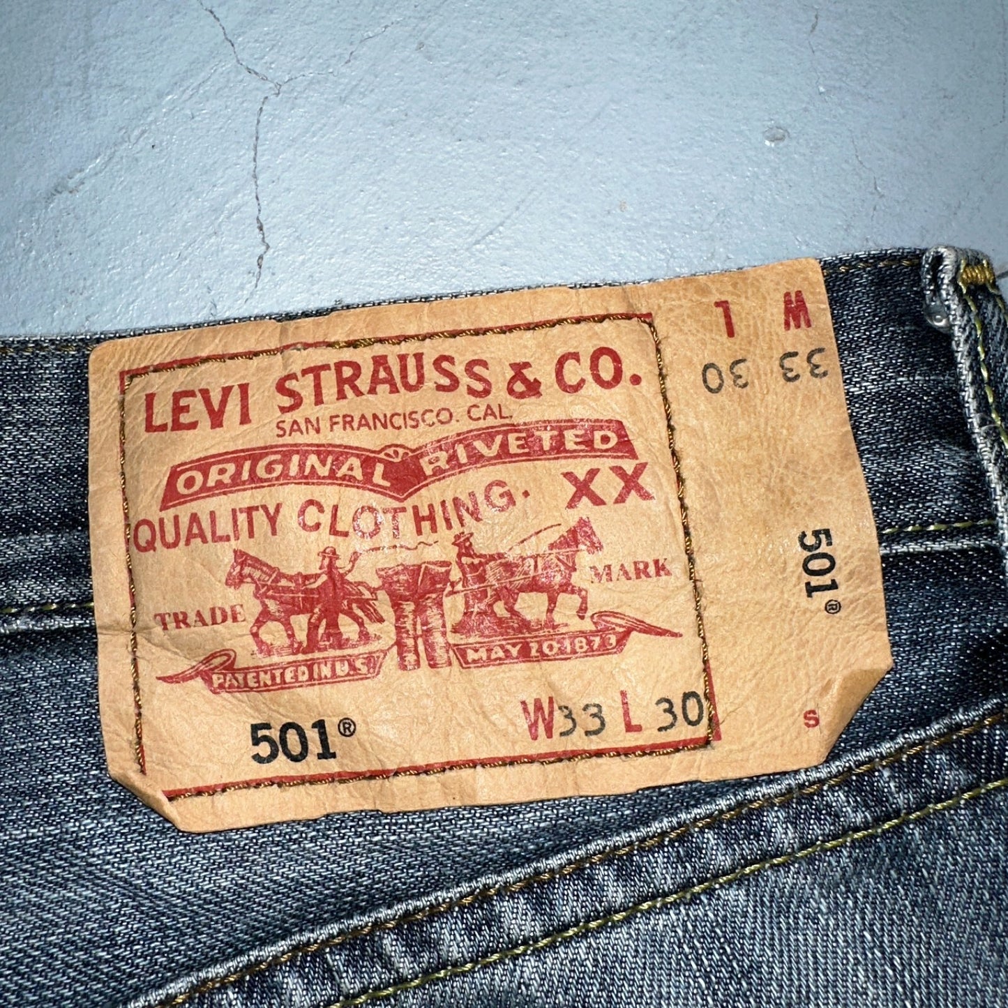 Levis 501 Vintage Y2K XX Straight Leg Jeans Blue Med Wash 33x30 Act 32x28