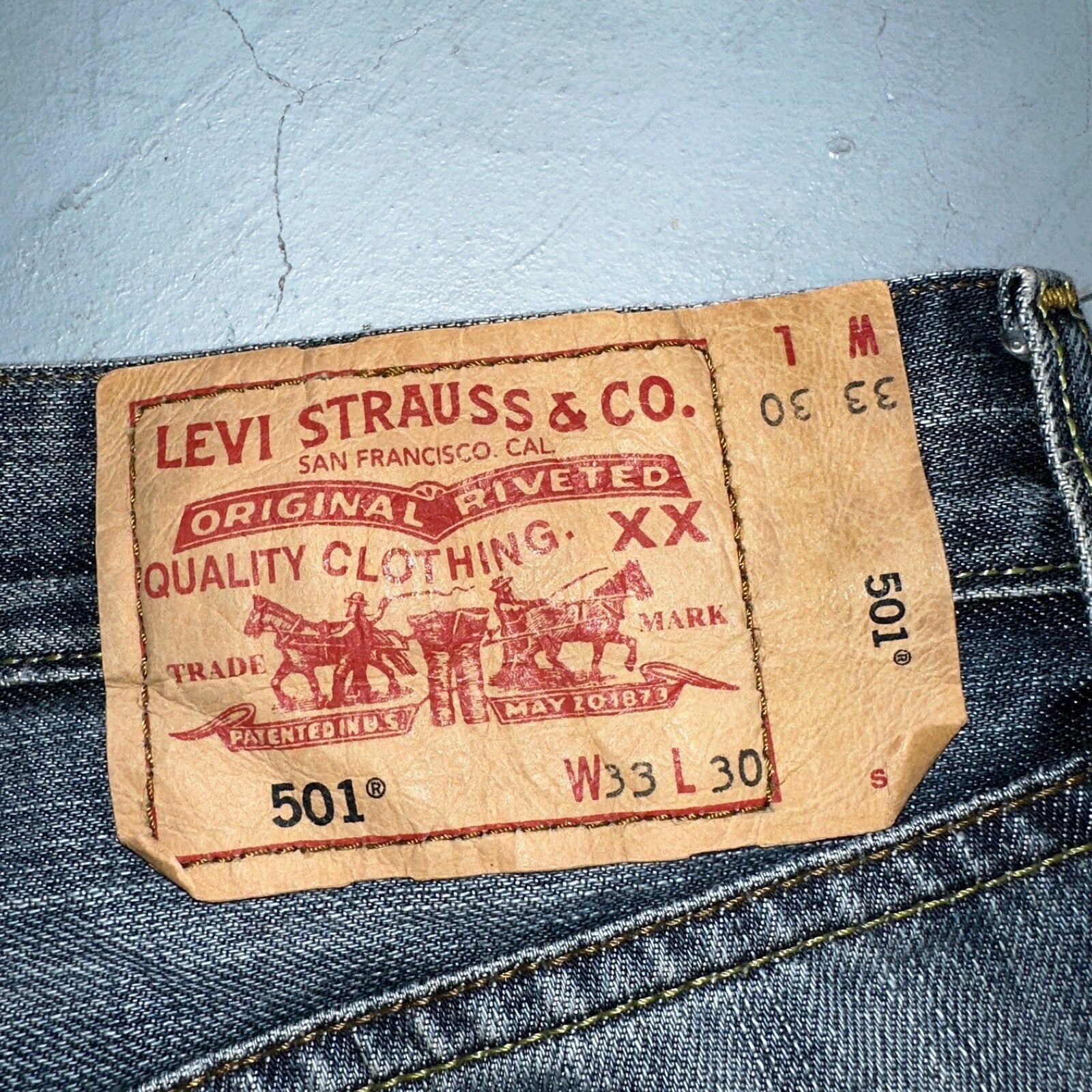 Levis 501 Vintage Y2K XX Straight Leg Jeans Blue Med Wash 33x30 Act 32x28