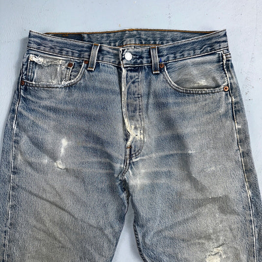 Levis 501 Vintage 90s USA XX Straight Leg Jeans Blue Med Wash 33x32 Act 32x30