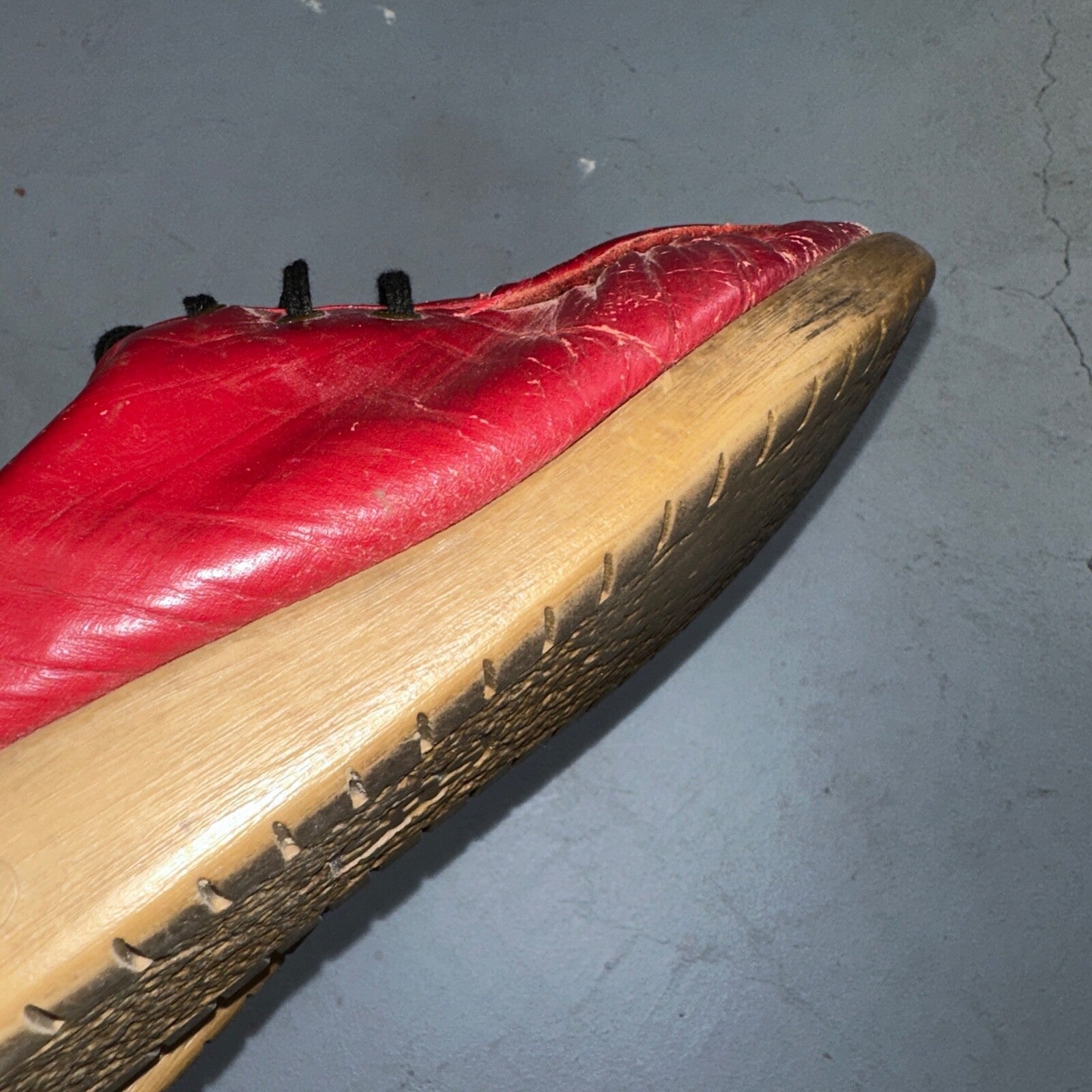 SAS Bounce Red Leather Lace Up Comfort Women's Shoes Sz 8 VTG 80s