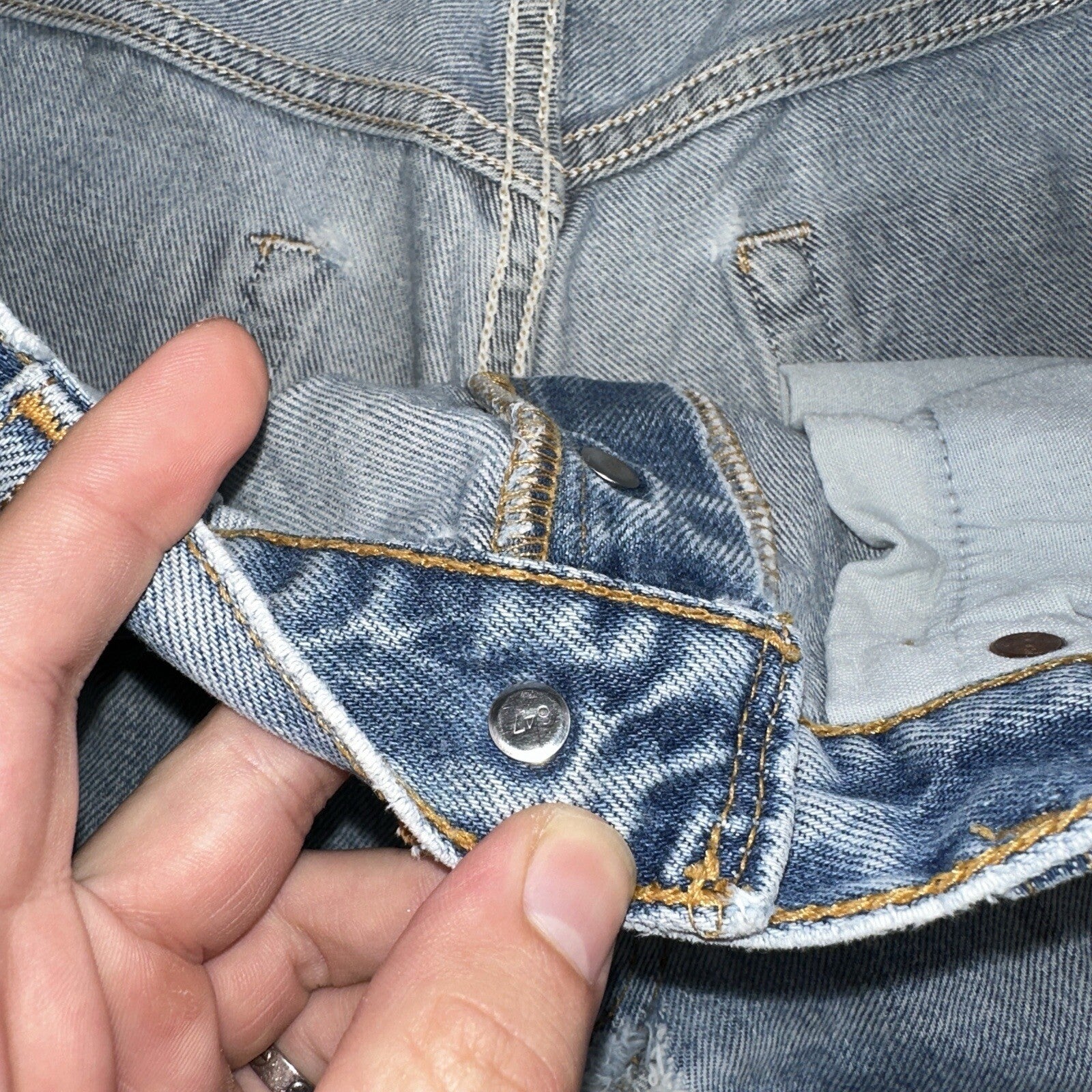 Levis 501 Vintage 90s XX Straight Leg Mexico Jeans 34x36 Light Wash Act 31x32