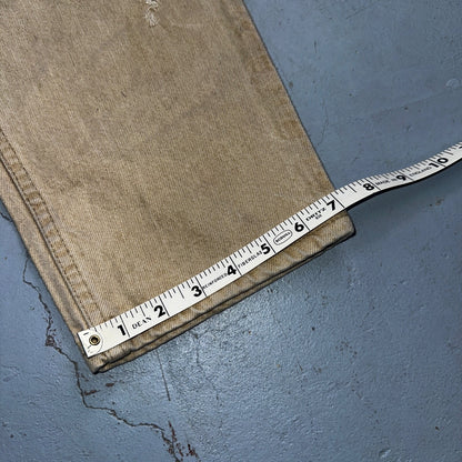 Levis 550 Vintage 90s USA Orange Tab Relaxed Tapered Leg Beige Tan Jeans 38x30