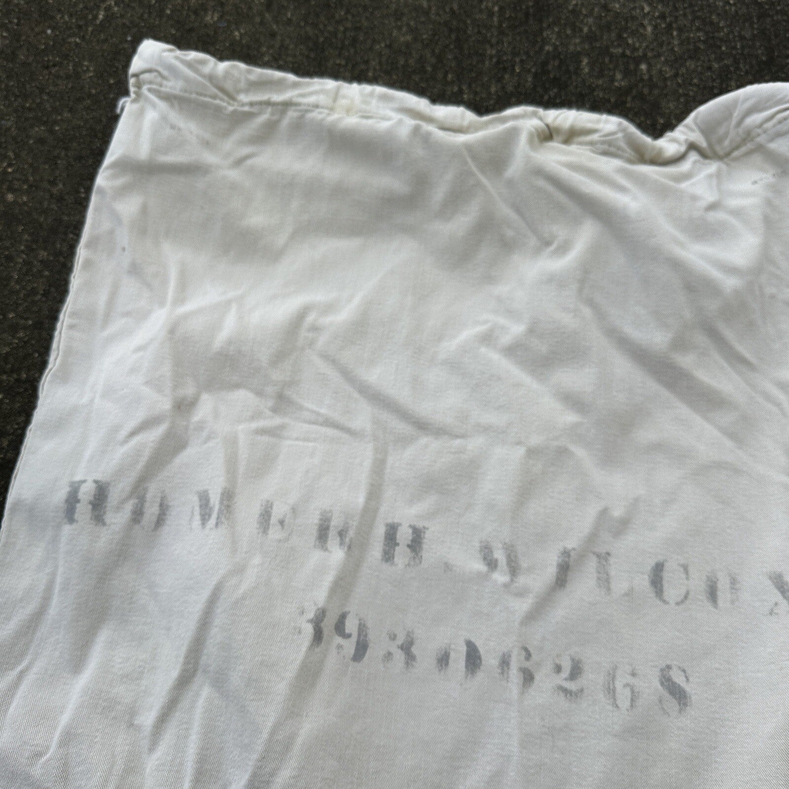 VTG WWII Canvas Garment Laundry Bag Rare Military Denim 1940s 40s 50s Stencil