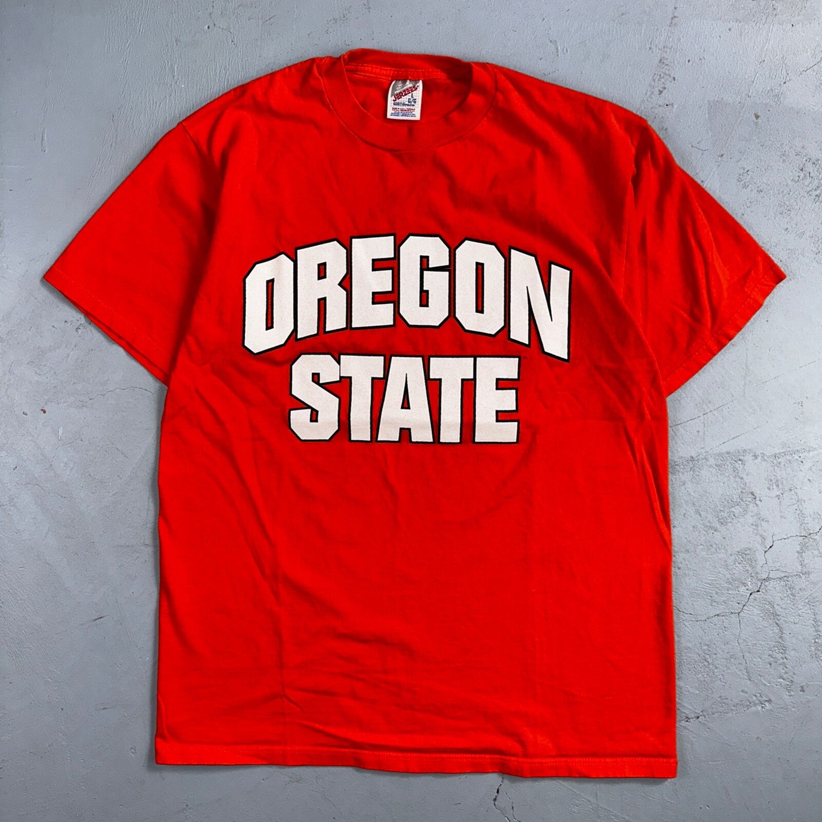 Oregon State OSU Jerzees 90s VTG T Shirt Orange College University Team Beavers