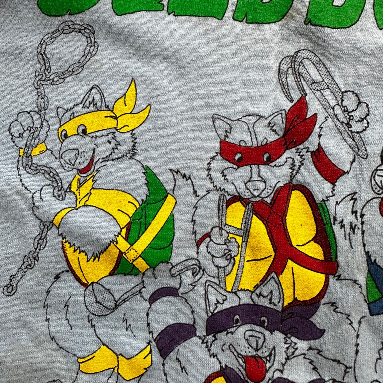 Teenage Mutant Ninja Turtles Dogs Sleddogs Vintage T Shirt 80s Kids S Alaska Rap