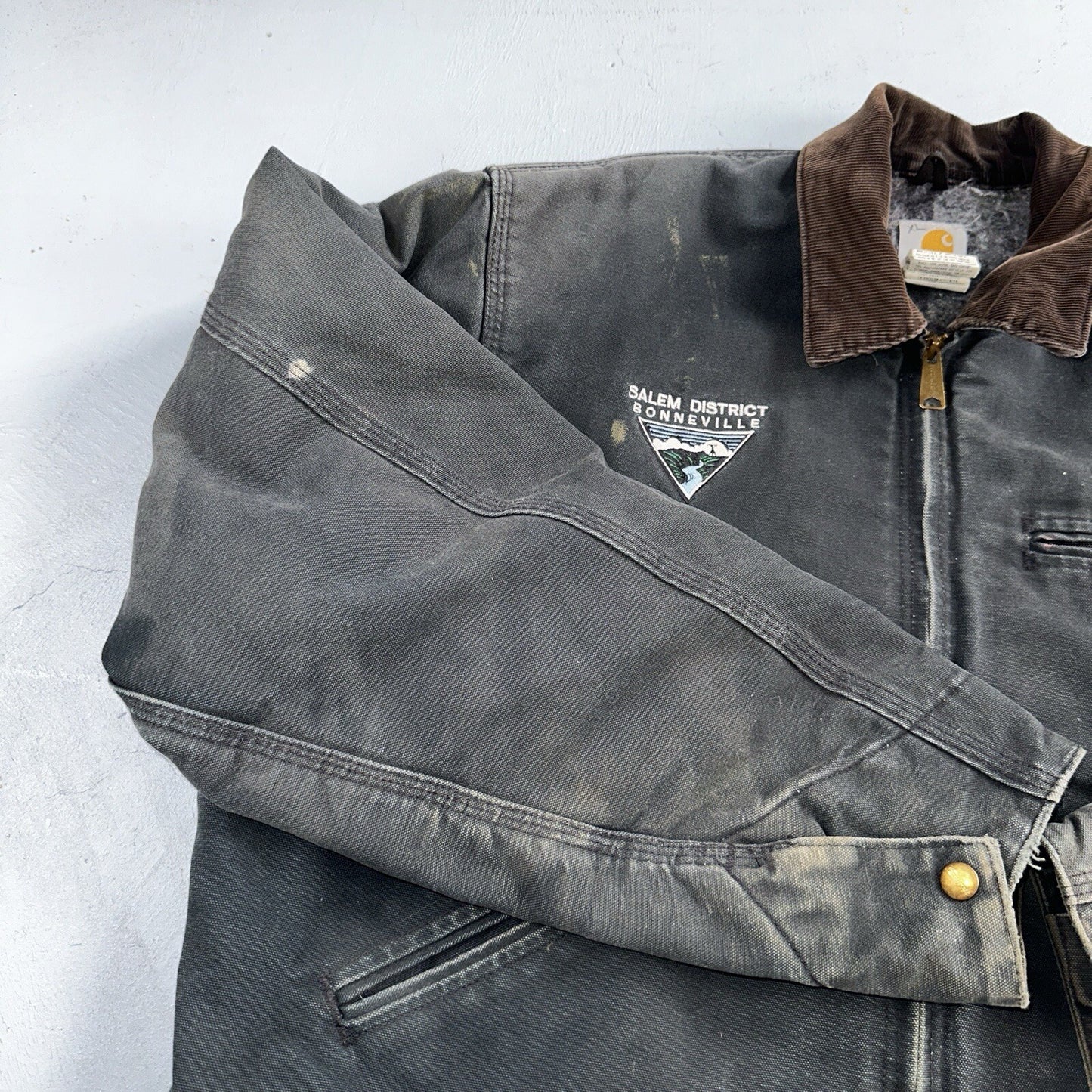 Carhartt VTG Jacket Mens 48 Black Detroit J01 Blanket Lined USA J97 BLK XL