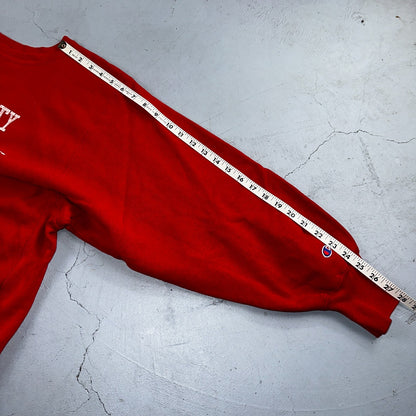 VTG 80s Champion Reverse Weave Crewneck Sweatshirt USA Massachusetts MIT Red