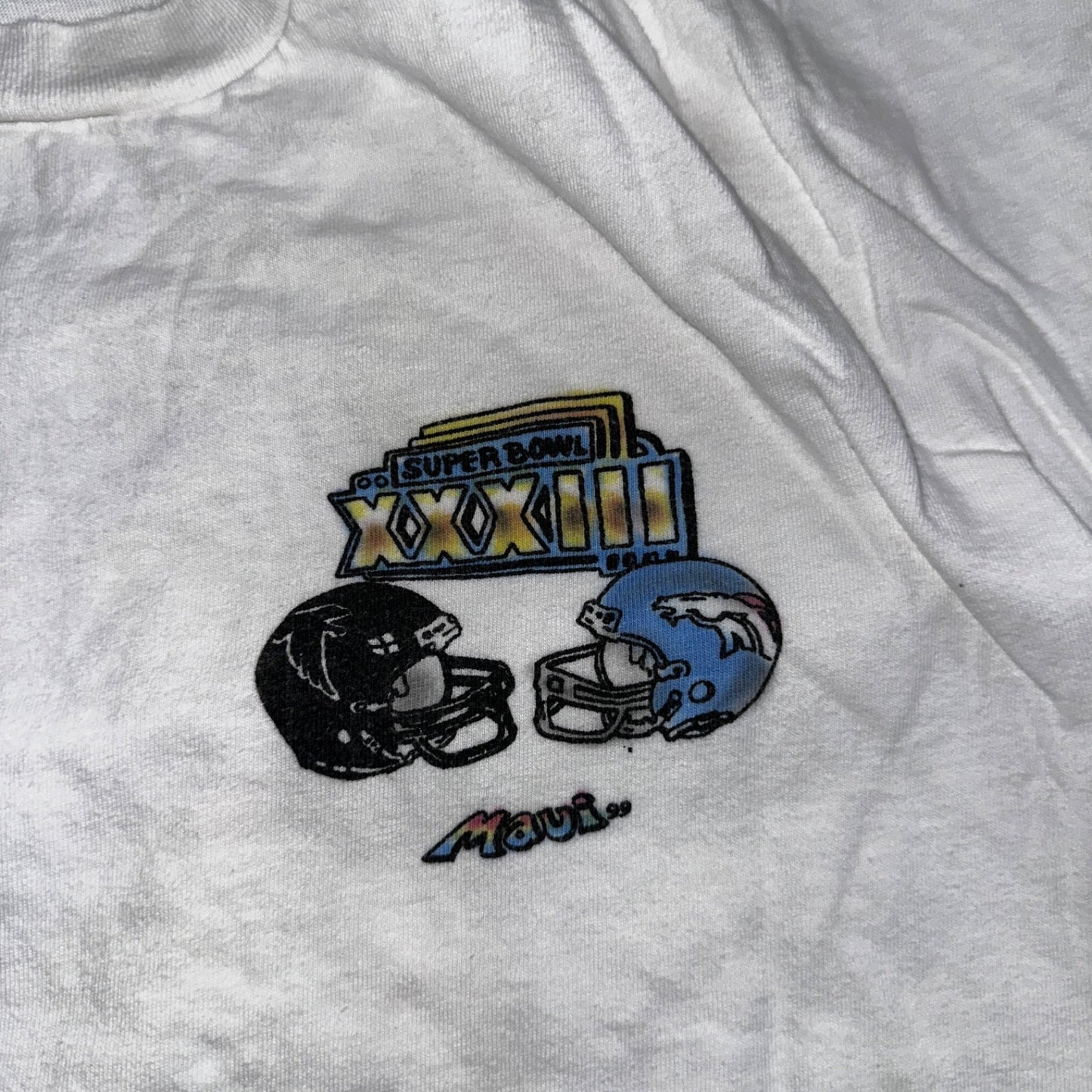 Miami Super Bowl 1999 90s VTG T Shirt Graphic Art Football Sports Dolphins