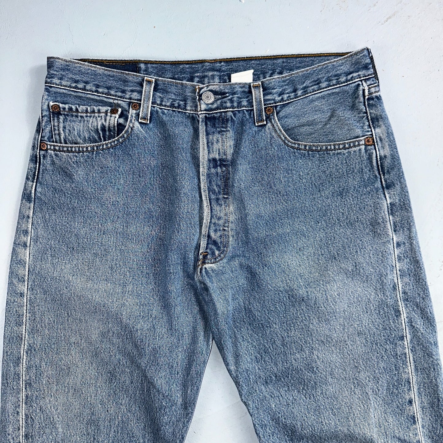 Levis 501 Vintage 90s Y2K XX Straight Leg Jeans Blue Light Wash 34x30 Act 31x29