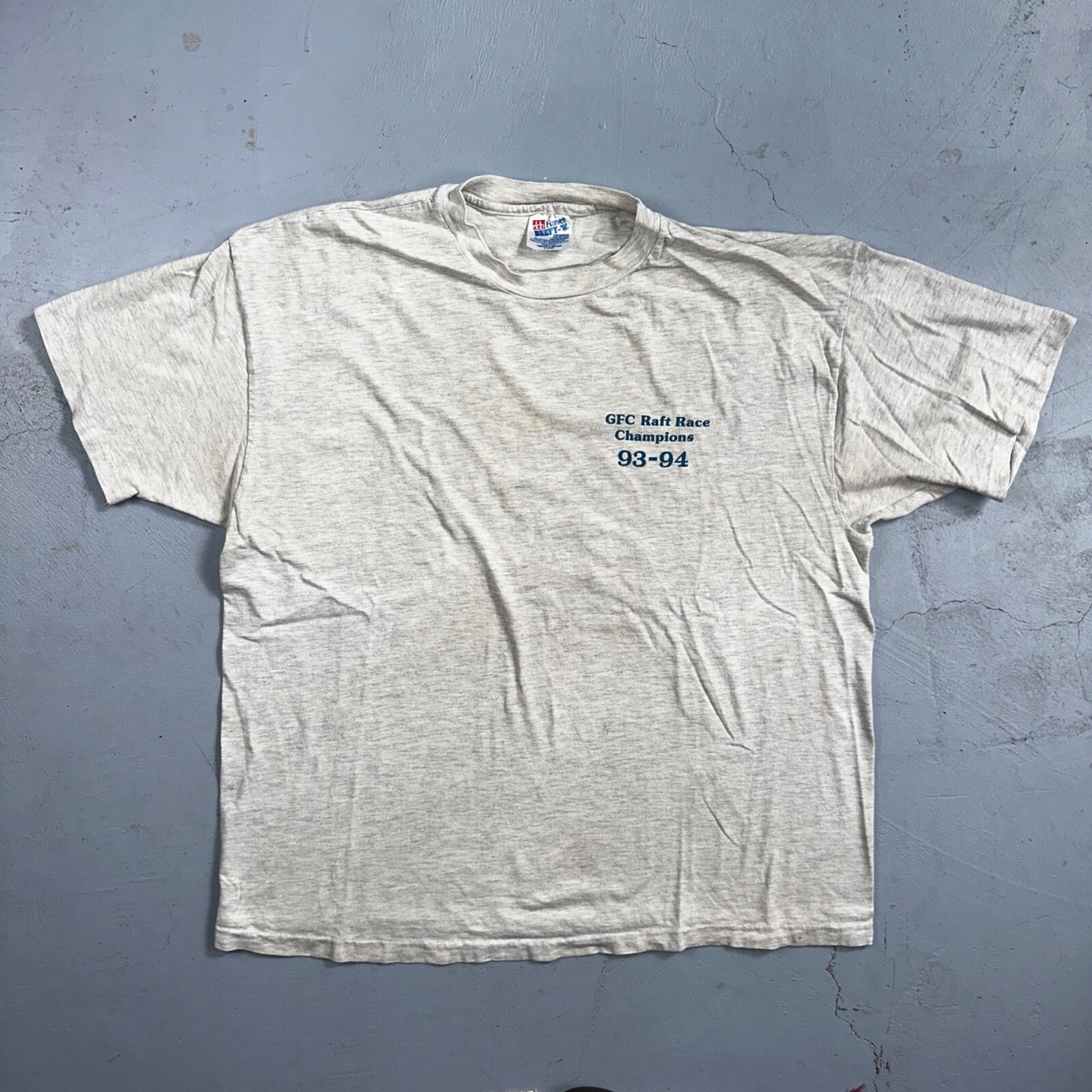 Raft Racing Hanes 90s VTG T Shirt Single Stitch Blank Funny Swimming Sports