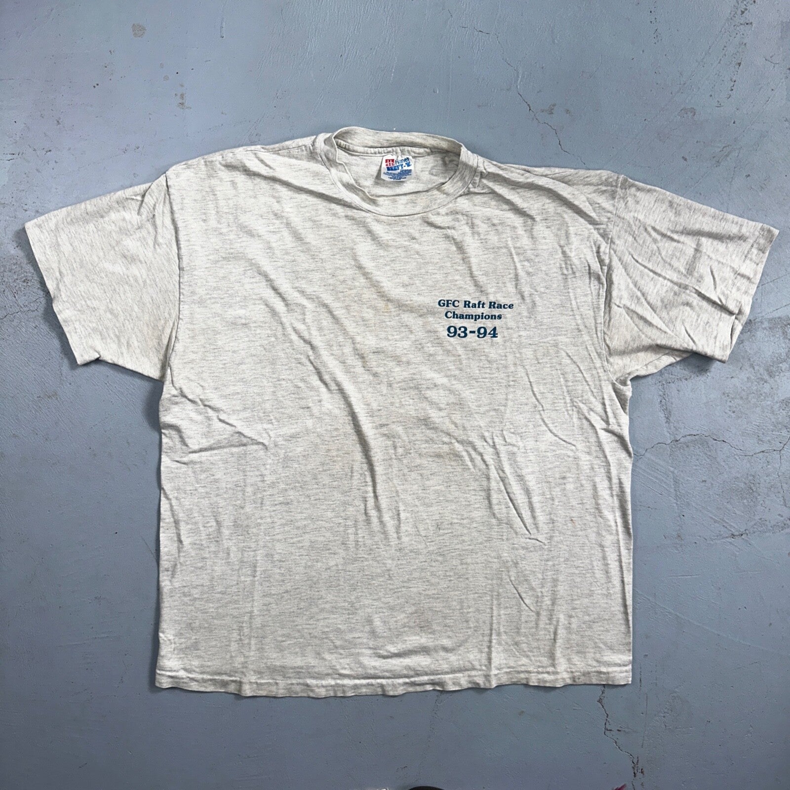 Raft Racing Hanes 90s VTG T Shirt Single Stitch Blank Funny Swimming Sports