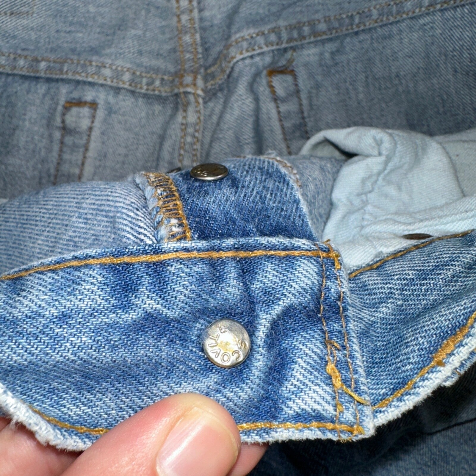 Levis 501 Vintage 90s USA XX Straight Leg Jeans Blue Light Wash 34x36 Act 32x35