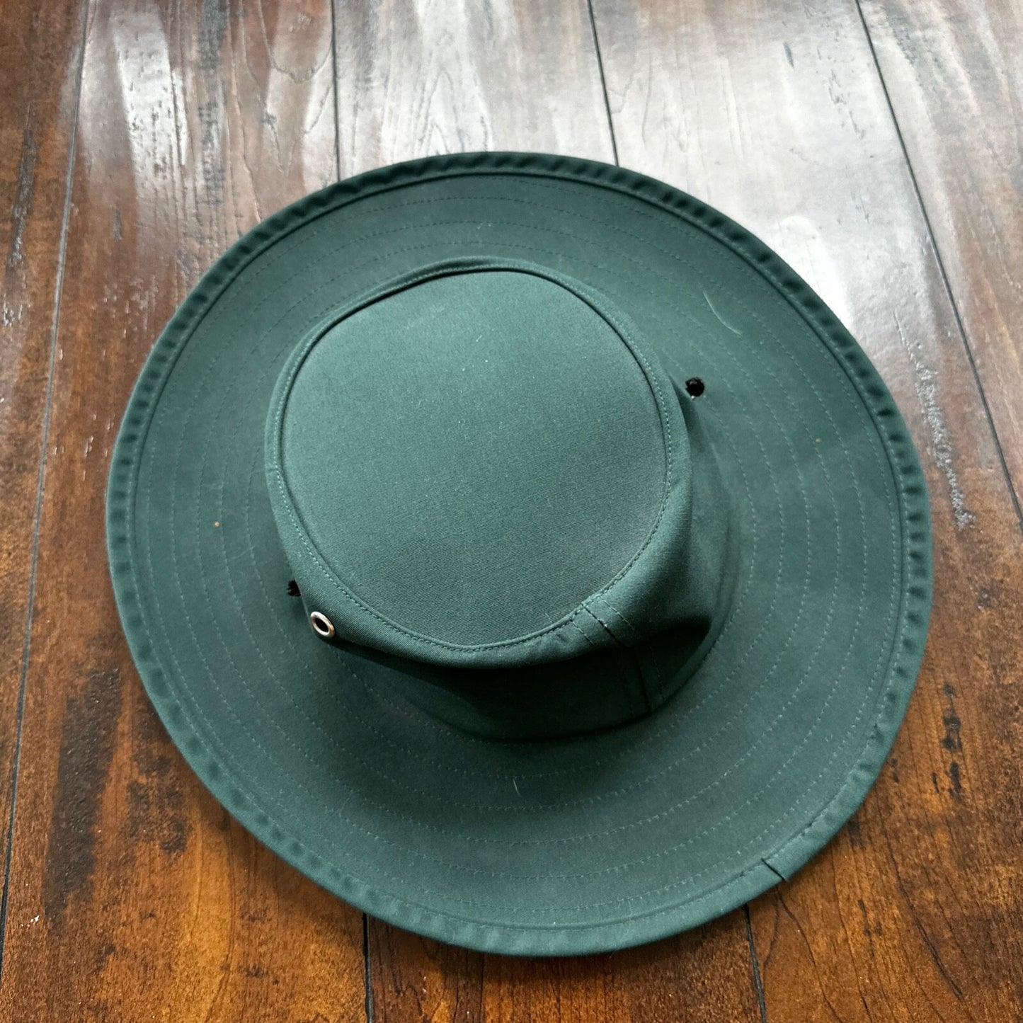 Vintage Summer Club Wide Brim Hat Australia Chin Strap Beach Sun Boho Green Hike