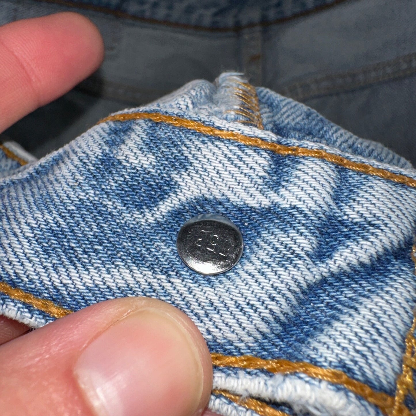 Levis 501 Vintage 90s USA XX Straight Leg Jeans Blue Light Wash 34x34 Act 31x33