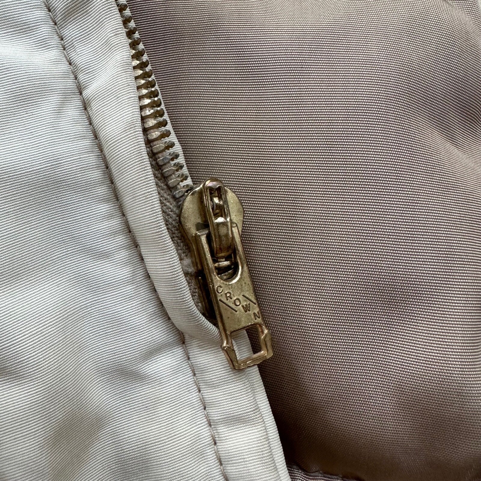 Vintage Comfy Outdoor Garment All Down Jacket Khaki Medium Seattle WWII 50s 40s