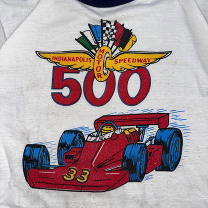 Indianapolis 500 70s Ringer VTG T Shirt 1970s Rare 33 Race Car Racing Motor