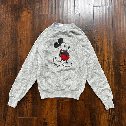 Vintage Mickey Inc Kids Grey Crewneck Sweatshirt Disney Mickey Mouse Size XL