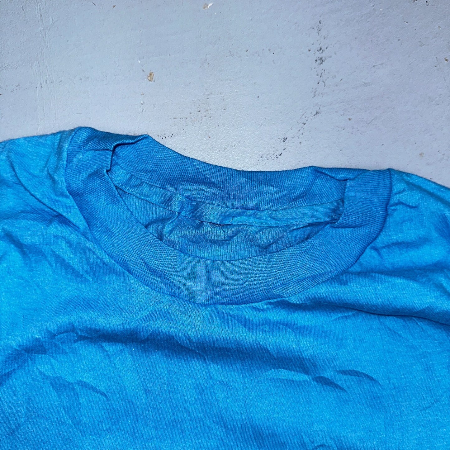 Blank Blue Single Stitch 70s 80s VTG T Shirt Basic Essential Simple Every Day