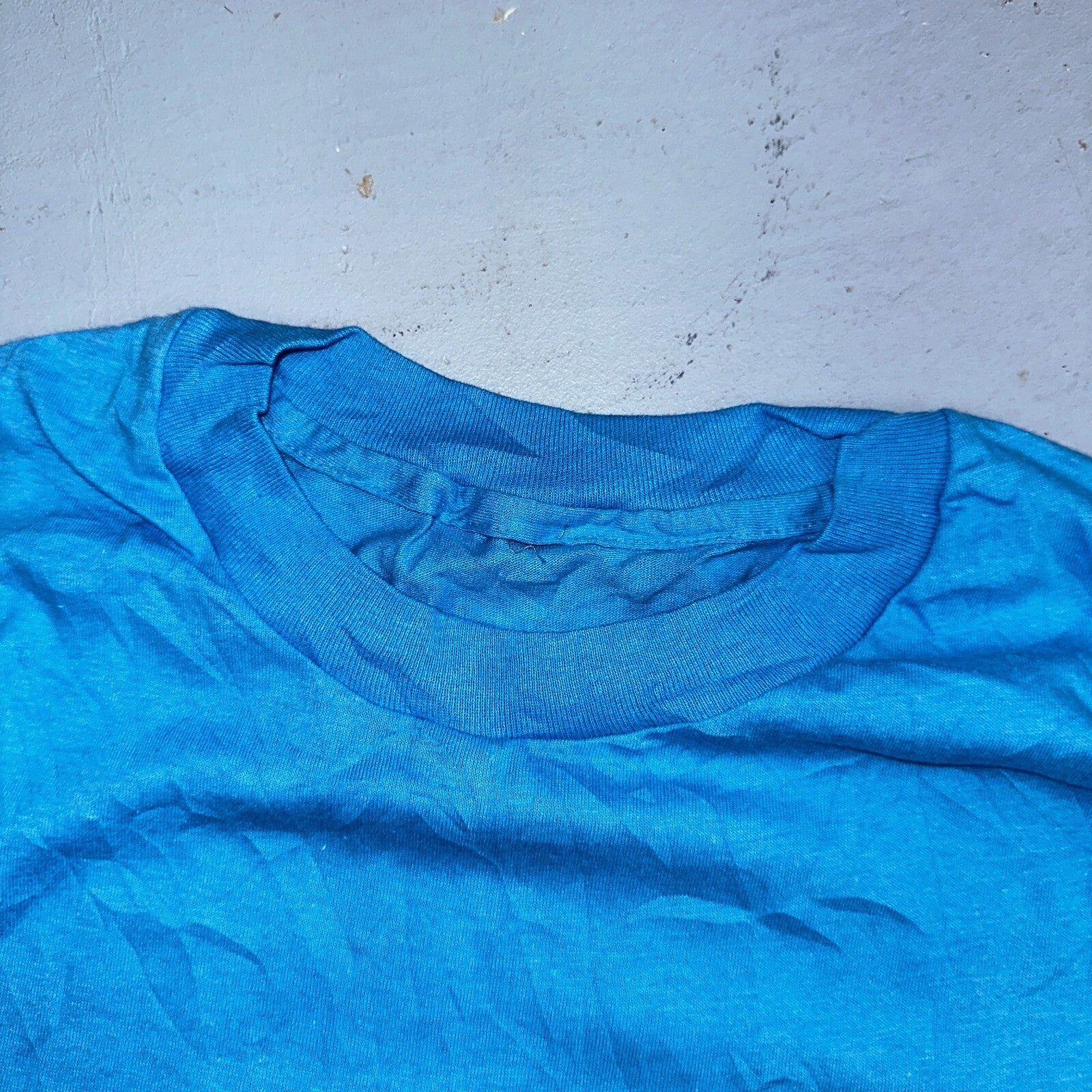 Blank Blue Single Stitch 70s 80s VTG T Shirt Basic Essential Simple Every Day