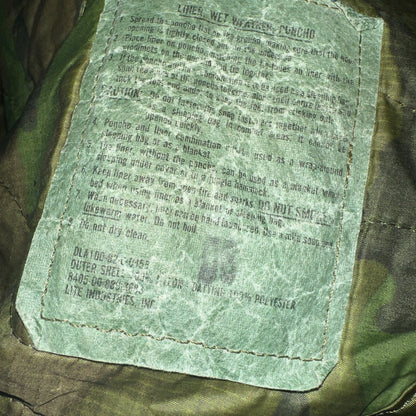 Vintage 1982 War Camouflage Poncho Liner Woodland Camo Dated 1982 Rare 80s