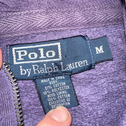 Polo Ralph Lauren VTG Full Zip Hoodie Men’s Size M Cotton Purple Jacket 90s